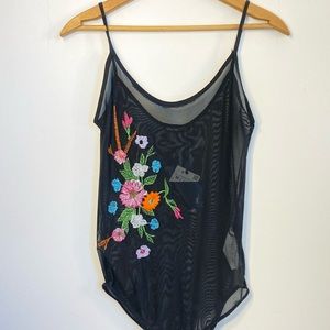 ($8 Bundle) Zara Floral Sheer Bodysuit